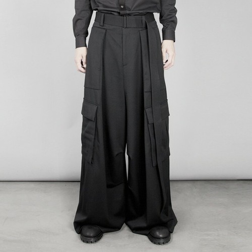 men's wide leg high rise pants